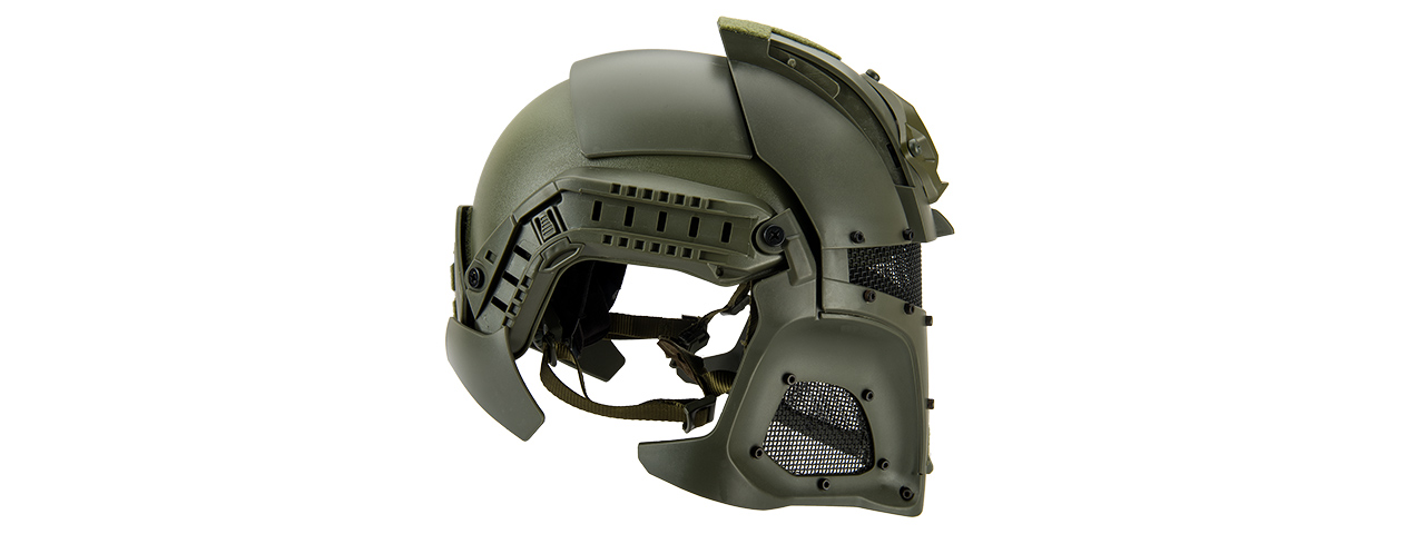 Interstellar Battle Trooper Full Face Airsoft Helmet (OD GREEN) - Click Image to Close