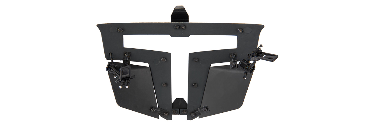 T-SHAPED WINDOWED ATTACHMENT FACE MASK FOR FAST/BUMP HELMETS (BLACK) - Click Image to Close