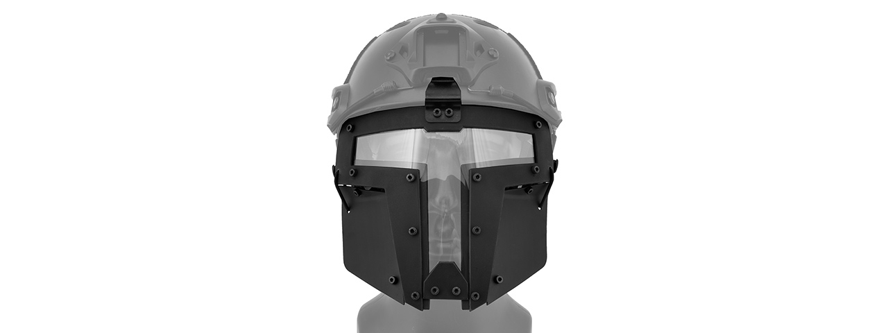 T-SHAPED WINDOWED ATTACHMENT FACE MASK FOR FAST/BUMP HELMETS (BLACK) - Click Image to Close