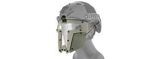 T-SHAPED WINDOWED ATTACHMENT FACE MASK FOR FAST/BUMP HELMETS (GRAY)