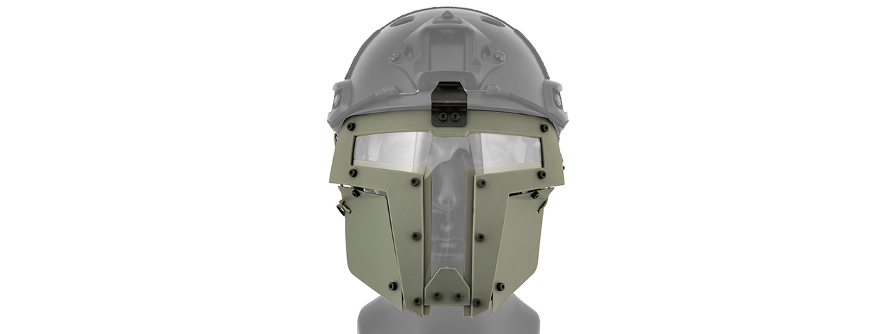T-SHAPED WINDOWED ATTACHMENT FACE MASK FOR FAST/BUMP HELMETS (GRAY) - Click Image to Close