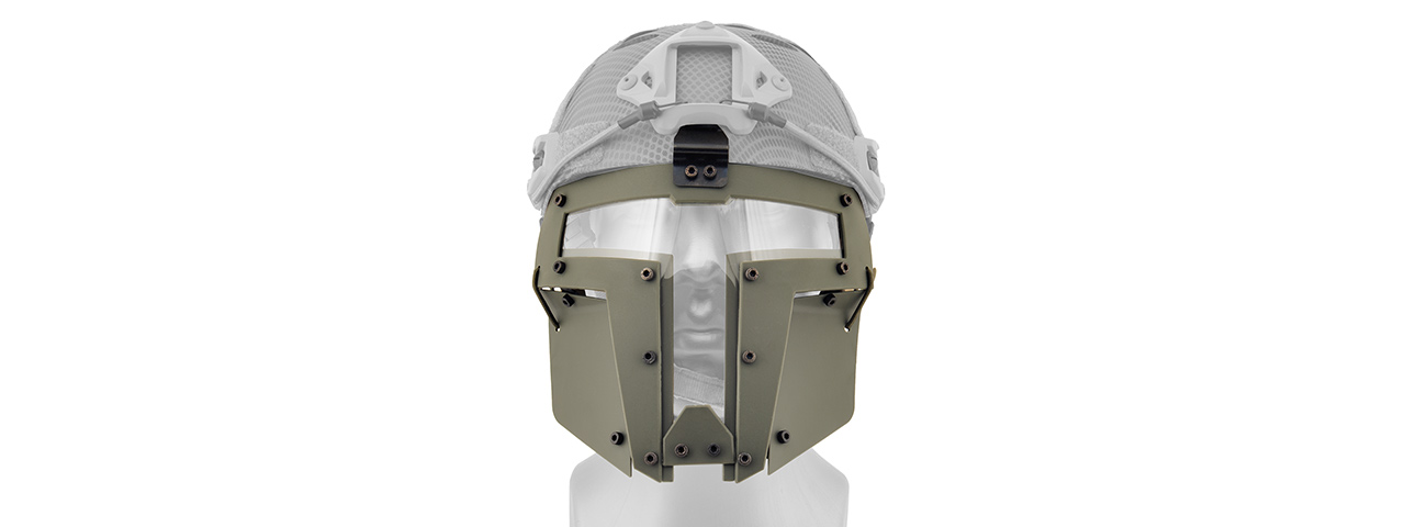 T-SHAPED WINDOWED ATTACHTMENT FACE MASK FOR FAST/BUMP HELMETS (OD GREEN)