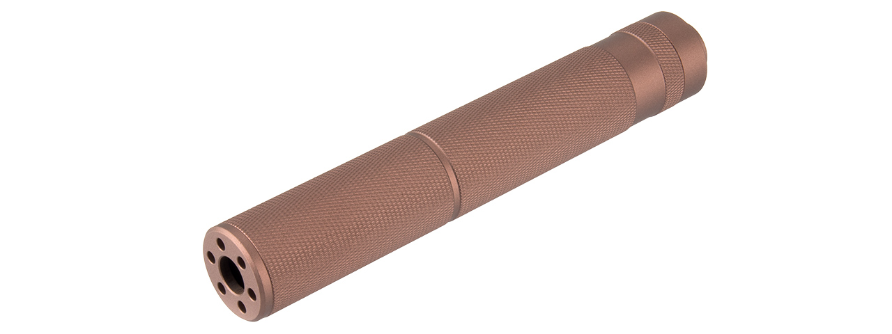 Lancer Tactical 195mm Aluminum Knurled Mock Suppressor (Coyote Brown) - Click Image to Close