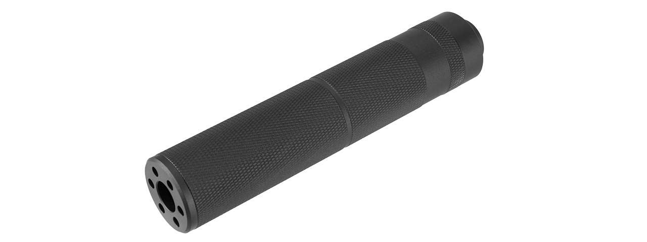 LANCER TACTICAL 155MM ALUMINUM KNURLED MOCK SUPPRESSOR (BLACK) - Click Image to Close