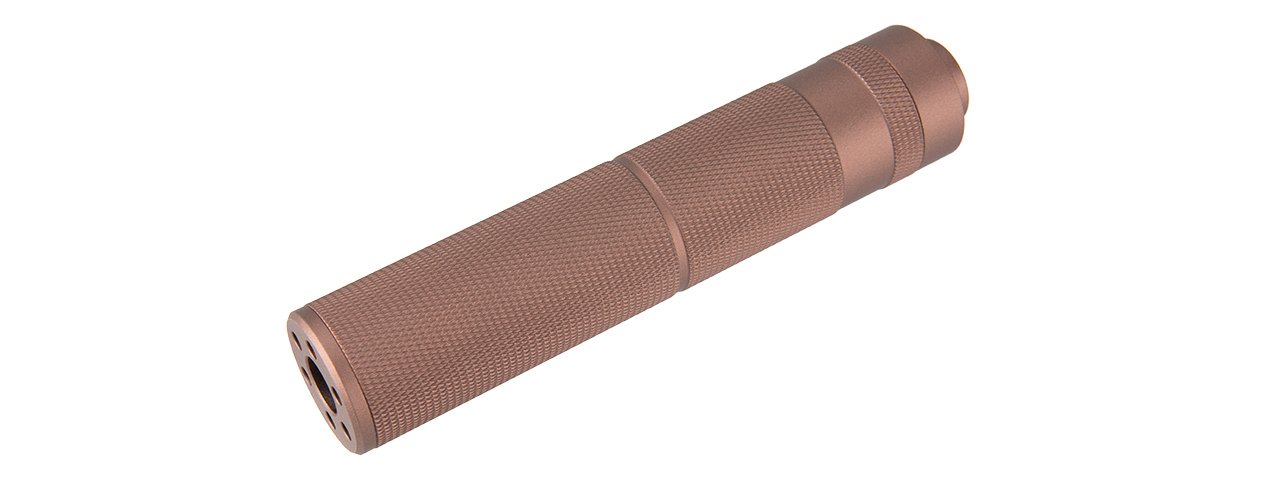 LANCER TACTICAL 155MM ALUMINUM KNURLED MOCK SUPPRESSOR (COYOTE BROWN) - Click Image to Close