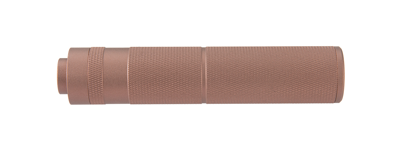 LANCER TACTICAL 155MM ALUMINUM KNURLED MOCK SUPPRESSOR (COYOTE BROWN) - Click Image to Close