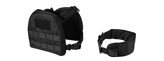 LANCER TACTICAL 1000D NYLON CHILDREN'S TACTICAL MOLLE VEST W/ BATTLE BELT [SMALL] (BLACK)