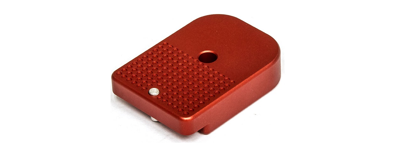 COWCOW DOTTAC ALUMINUM MAGAZINE BASE (RED) - Click Image to Close