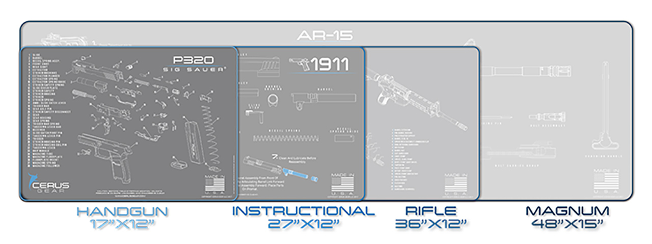 CERUS GEAR SCHEMATICS FOR AK47 RIFLE PROMAT GUN MAT (GRAY)