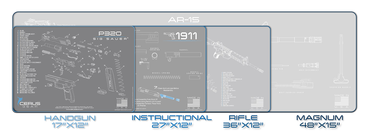 CERUS GEAR SCHEMATICS FOR AK47 RIFLE PROMAT GUN MAT (GRAY)