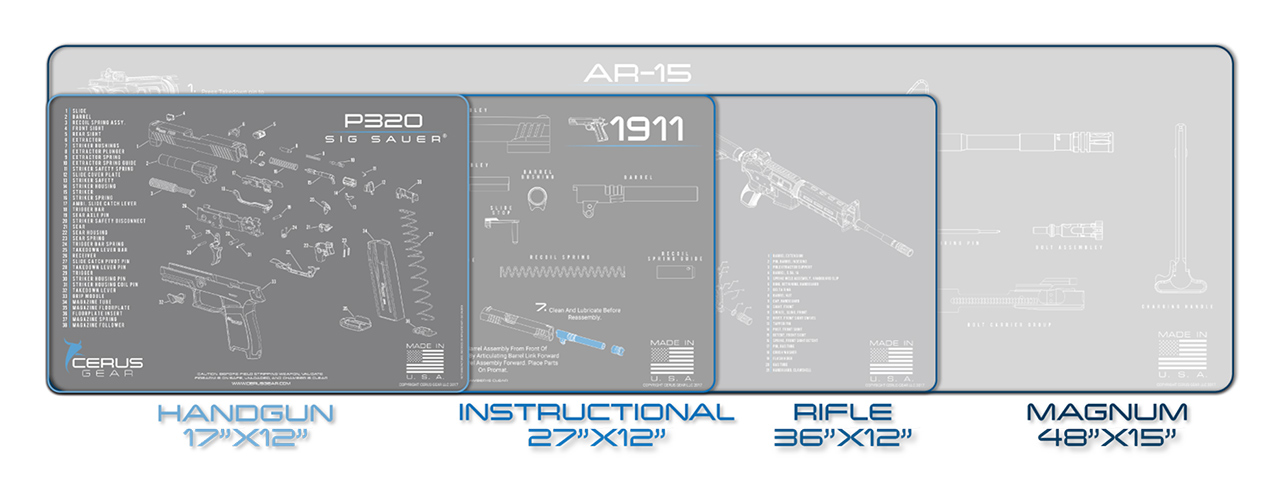 CERUS GEAR SCHEMATICS FOR AR-15 RIFLE PROMAT GUN MAT (GRAY) - Click Image to Close