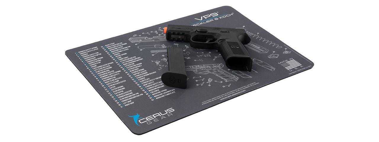 CERUS GEAR SCHEMATICS FOR H&K VP9 PROMAT PISTOL MAT (GRAY) - Click Image to Close