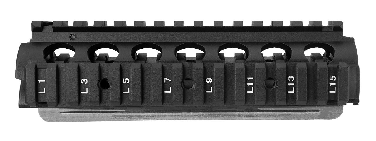 M014 Full Metal M4 RIS Drop-In Airsoft Handguard (BLACK) - Click Image to Close
