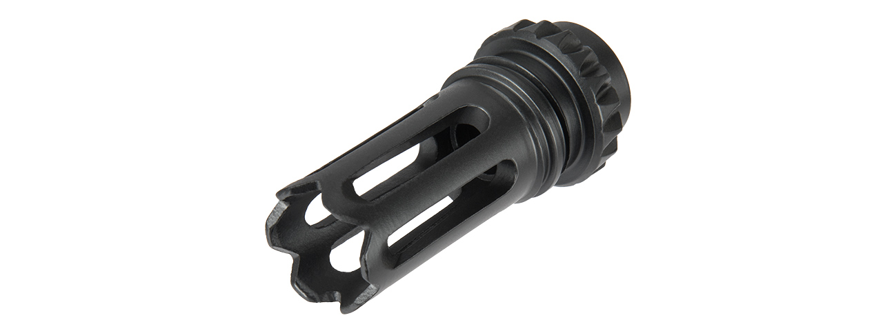 M034 Steel 14mm CCW SCAR Style Airsoft Flashhider (BLACK)