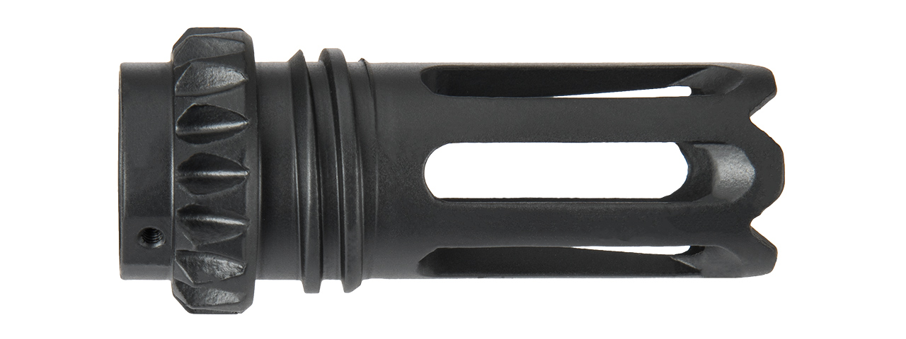 M034 Steel 14mm CCW SCAR Style Airsoft Flashhider (BLACK)