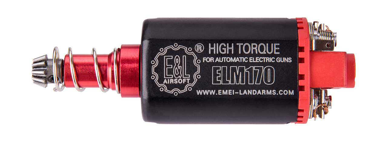 E&L AIRSOFT M170 HIGH TORQUE LONG TYPE MOTOR (BLACK/RED) - Click Image to Close