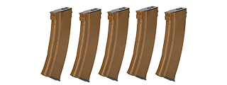 E&L 5X 74N MID-CAP 120RDS AEG MAGAZINE BOX SET ( BROWN)