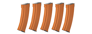 E&L 5X 74N MID-CAP 120RDS AEG MAGAZINE BOX SET (ORANGE)