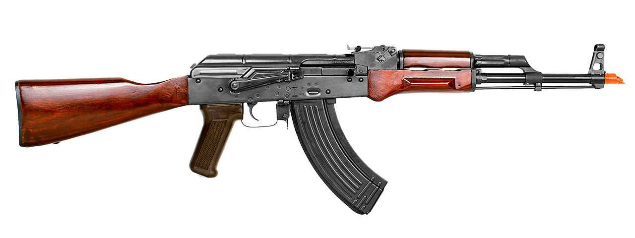 E&L AKM AIRSOFT REAL WOOD AEG - PLATINUM (BLACK) - Click Image to Close