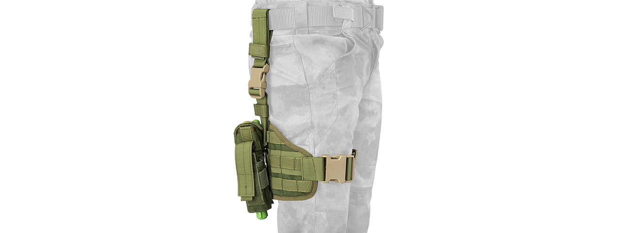 Flyye Industries Tactical Drop Leg MOLLE Pistol Holster (OD GREEN) - Click Image to Close