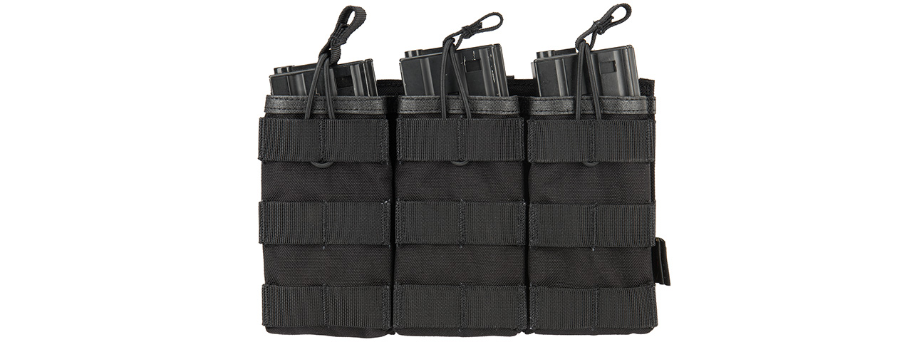 Flyye Industries Universal Triple M4/M16 Bungee Magazine Pouch (BLACK)