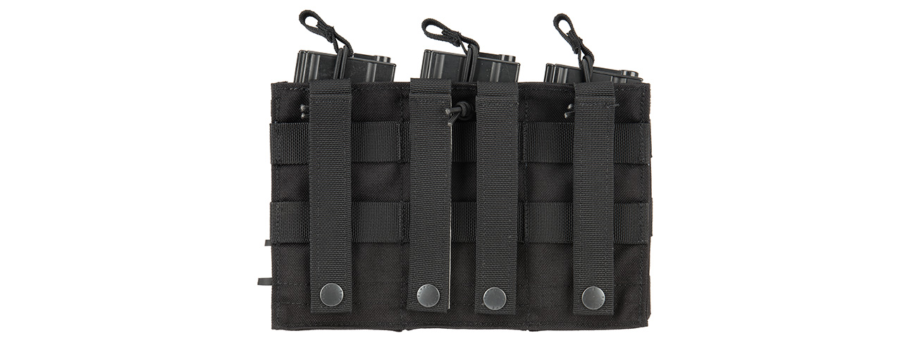 Flyye Industries Universal Triple M4/M16 Bungee Magazine Pouch (BLACK) - Click Image to Close
