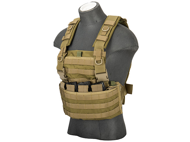 Flyye Industries 1000D Cordura WSH MOLLE Chest Rig (KHAKI) - Click Image to Close