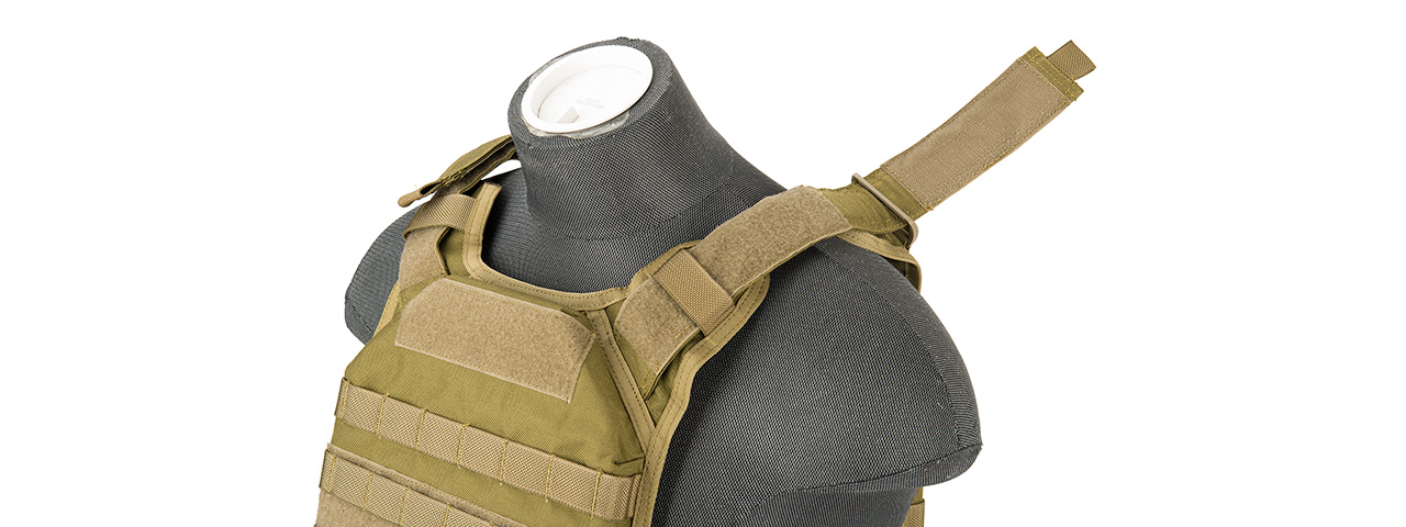 Flyye Industries 1000D Cordura MOLLE PC Plate Carrier (LRG) (KHAKI) - Click Image to Close