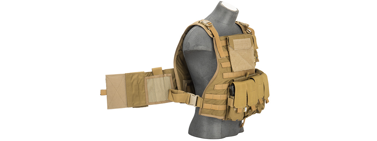 Flyye Industries 1000D Cordura MOLLE Tactical Vest w/ Pouches (LRG) COYOTE BROWN - Click Image to Close