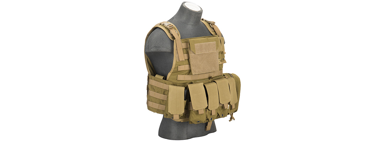 Flyye Industries 1000D Cordura MOLLE Tactical Vest w/ Pouches (LRG) KHAKI - Click Image to Close