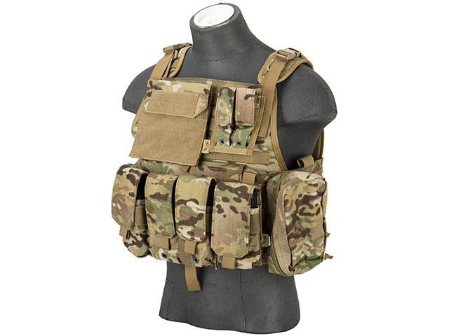 Flyye Industries 1000D Cordura MOLLE Tactical Vest w/ Pouches (LRG) MULTICAM - Click Image to Close