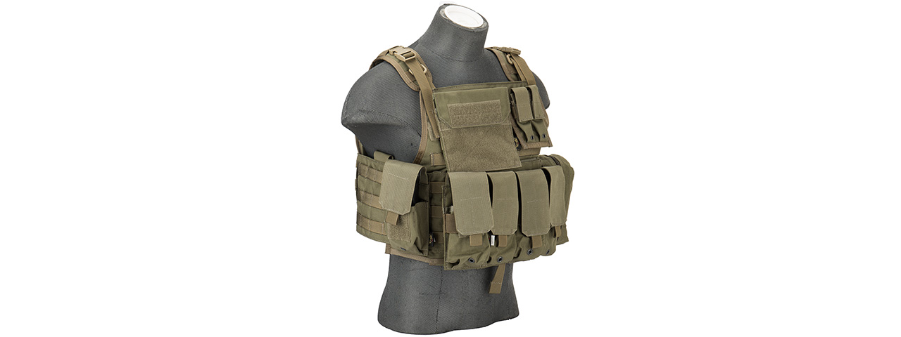 Flyye Industries 1000D Cordura MOLLE Tactical Vest w/ Pouches (MED) RANGER GREEN - Click Image to Close