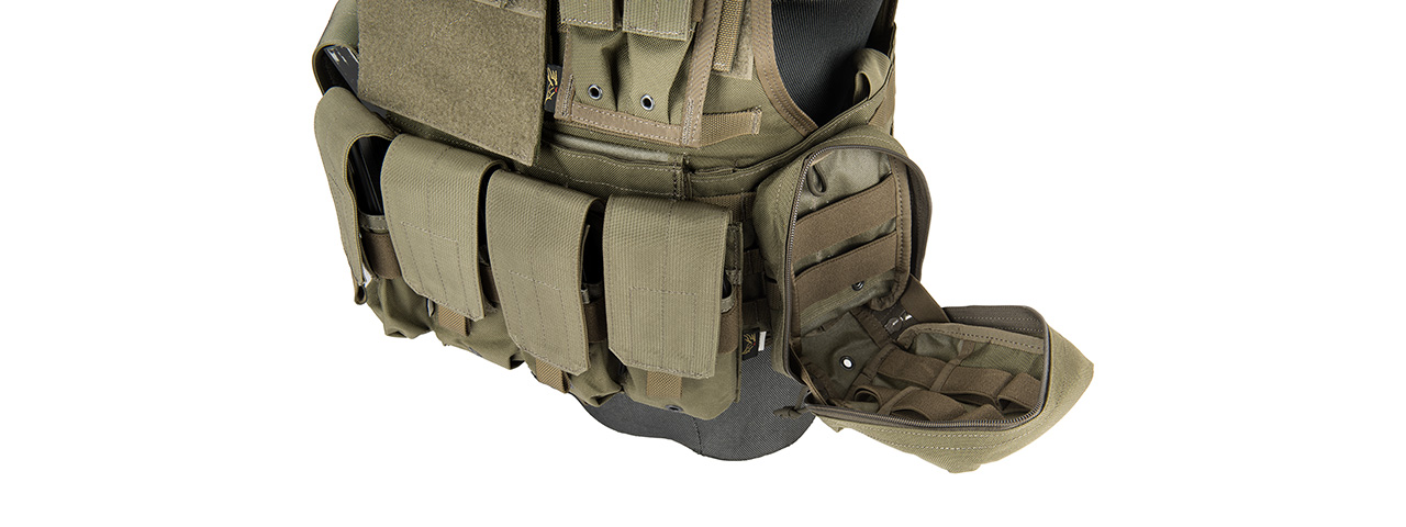 Flyye Industries 1000D Cordura MOLLE Tactical Vest w/ Pouches (MED) RANGER GREEN - Click Image to Close
