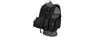 Flyye Industries 1000D Cordura Large Recon Vest w/ 9 Pouches (LRG) BLACK