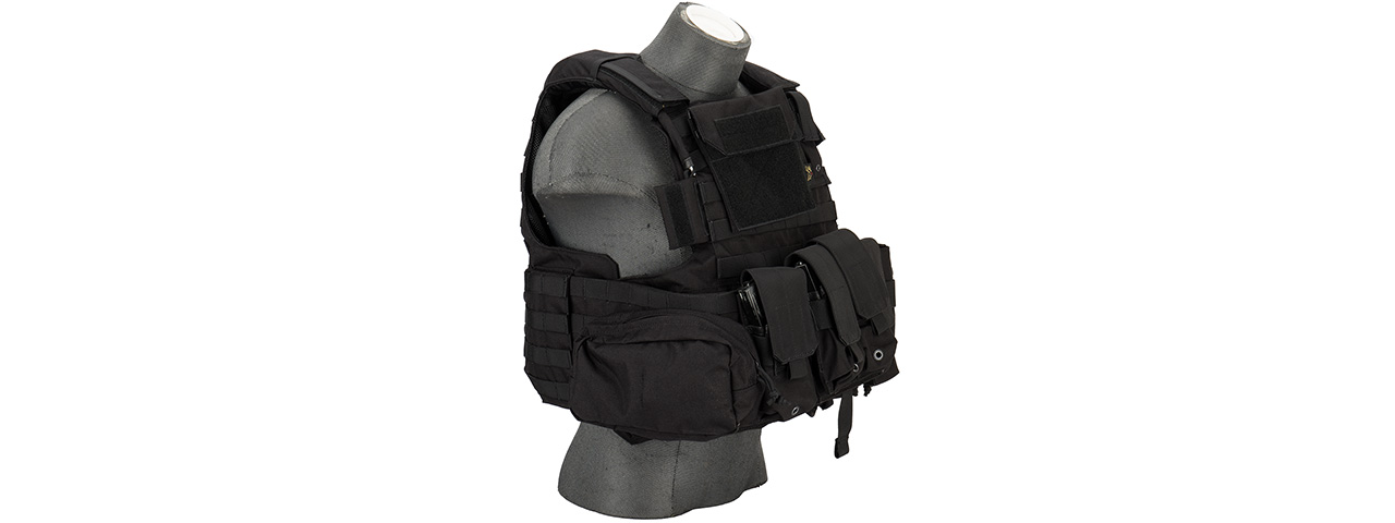 Flyye Industries 1000D Cordura Large Recon Vest w/ 9 Pouches (LRG) BLACK