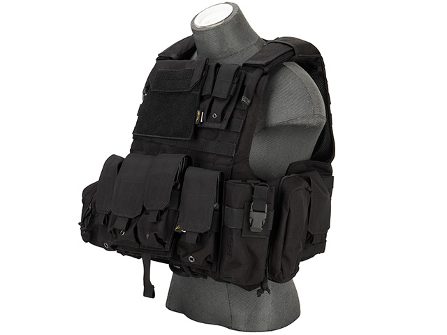 Flyye Industries 1000D Cordura Large Recon Vest w/ 9 Pouches (LRG) BLACK