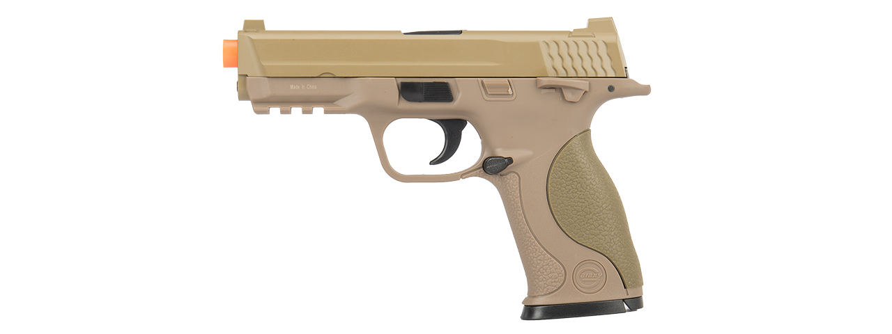 UK ARMS G53T 1:1 Replica Airsoft Spring Pistol (TAN) - Click Image to Close