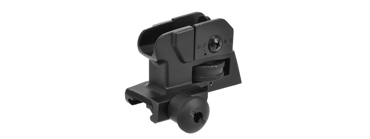 GOLDEN EAGLE FULL METAL "CHOPPED" STYLE REAR SIGHT (BLACK) - Click Image to Close