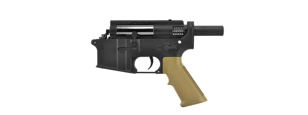 GOLDEN EAGLE METAL GEARBOX COMPLETE POLYMER LOWER RECEIVER (TAN) - Click Image to Close