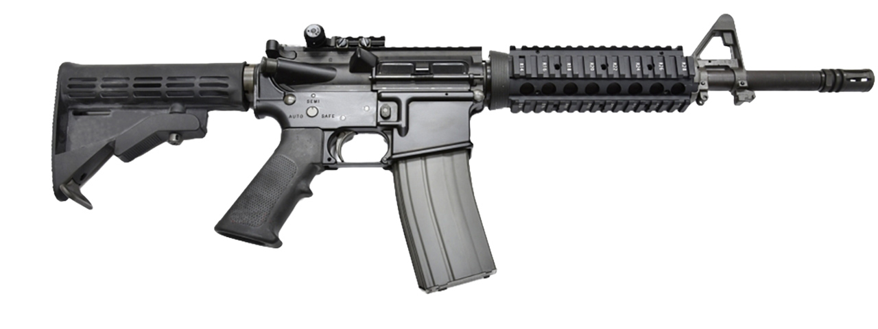 GHK FULL METAL COLT LICENSED RIS M4A1(LENGTH: 12.5") GBB AIRSOFT RIFLE (BLACK)