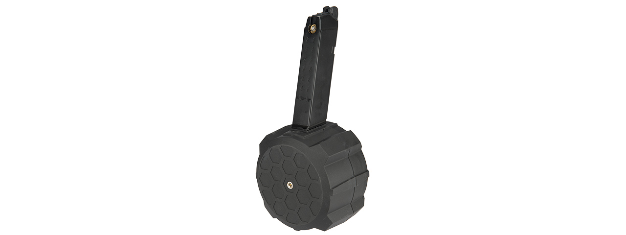 HFC 145 Round Drum Magazine for G-Series Gas Blowback Pistols (Color: Black / Brown)