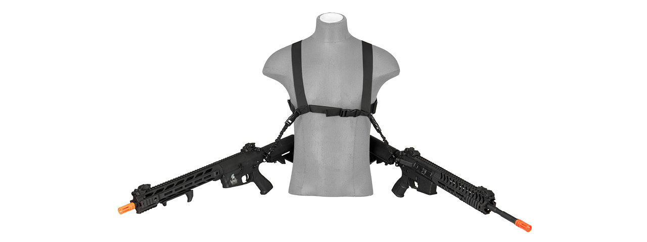 ECHO 1 AIRSOFT TACTICAL DUAL ATTACHMENT SHOULDER SLING SYSTEM (BLACK) - Click Image to Close