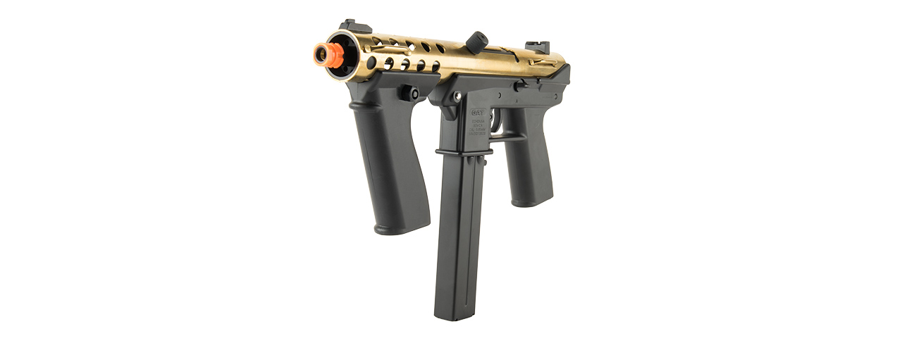 ECHO 1 GENERAL ASSAULT TOOL (GAT) AIRSOFT AEG SUBMACHINE GUN (GOLD) - Click Image to Close