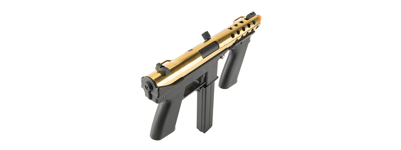 ECHO 1 GENERAL ASSAULT TOOL (GAT) AIRSOFT AEG SUBMACHINE GUN (GOLD) - Click Image to Close