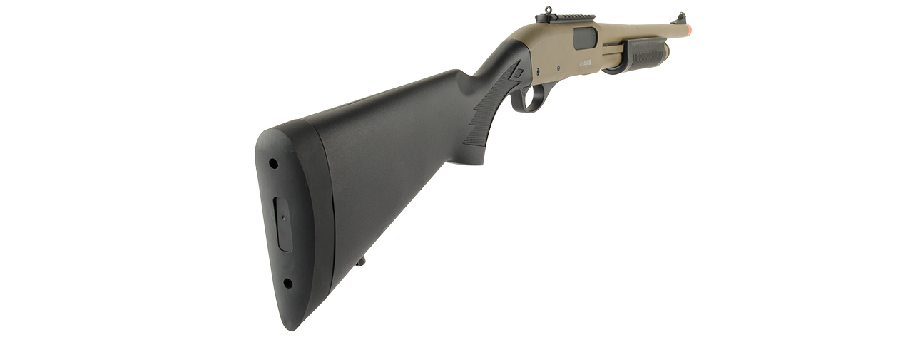 JAG ARMS SCATTERGUN HD AIRSOFT GAS SHOTGUN (STANDARD TUBE) (TAN) - Click Image to Close