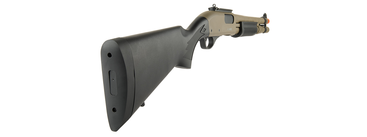 JAG ARMS SCATTERGUN HDS AIRSOFT GAS SHOTGUN - EXTENDED TUBE (TAN) - Click Image to Close