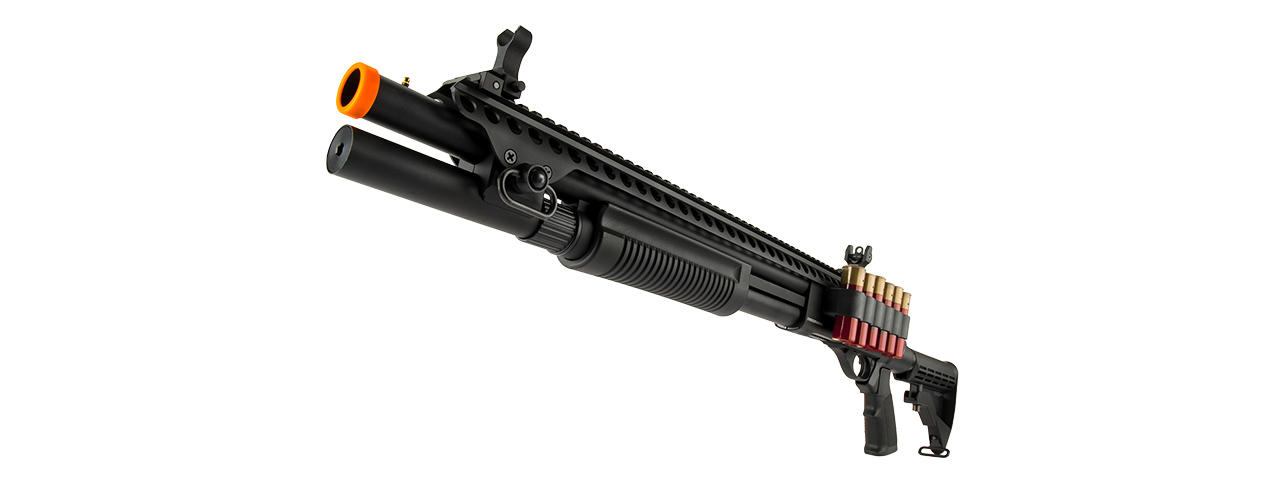 JAG ARMS SCATTERGUN SP AIRSOFT GAS SHOTGUN - EXTENDED TUBE (BLACK)