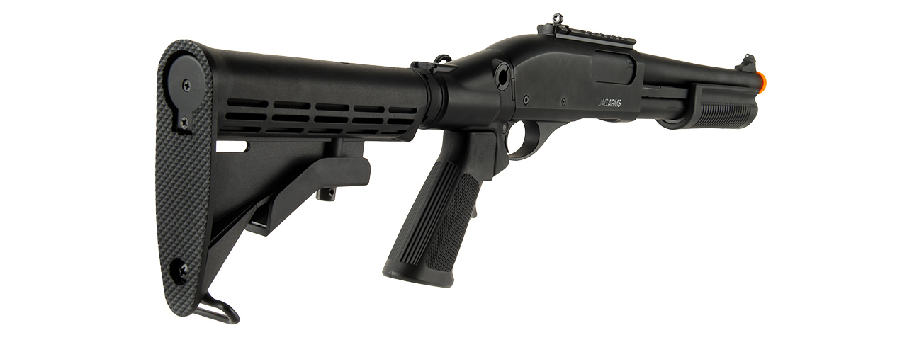 JAG ARMS SCATTERGUN TS AIRSOFT GAS SHOTGUN (BLACK) - Click Image to Close