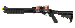 JAG ARMS SCATTERGUN TSS AIRSOFT GAS SHOTGUN W/ SIDE SADDLE (BLACK)