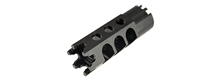 LCT AIRSOFT AK74UN SERIES AEG 24MM HEXAGON FLASH HIDER - BLACK